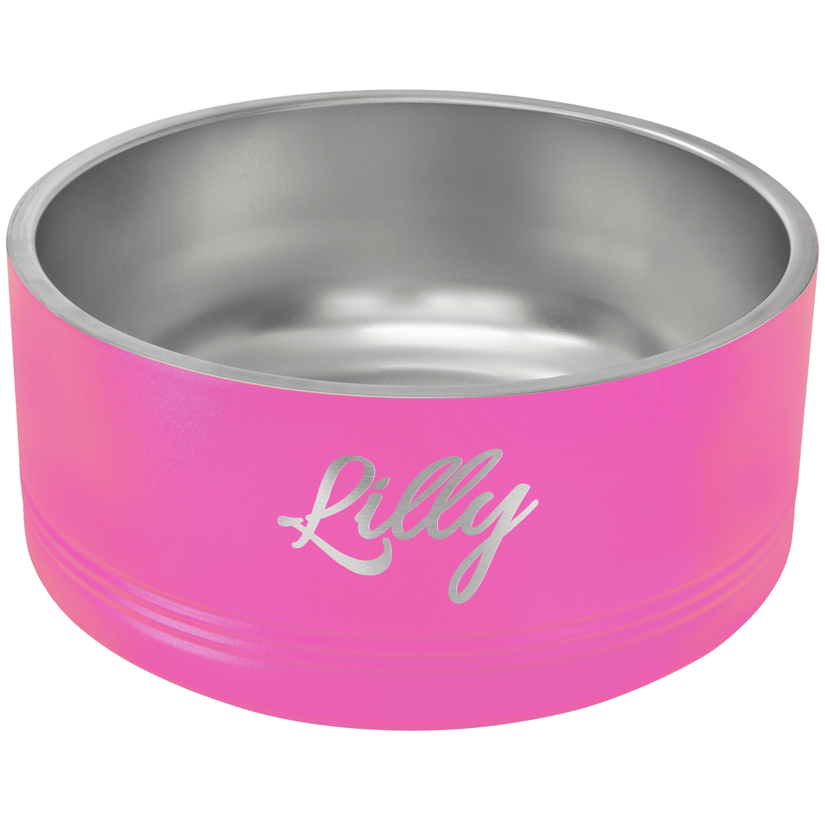 64 oz. Large Personalized Stainless Pet Bowl - Pink