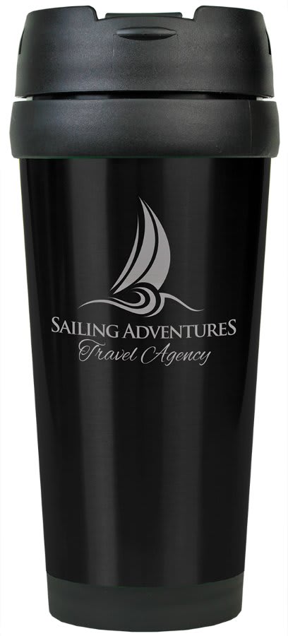 Black Stainless Steel 16 oz. Travel Mug without Handle