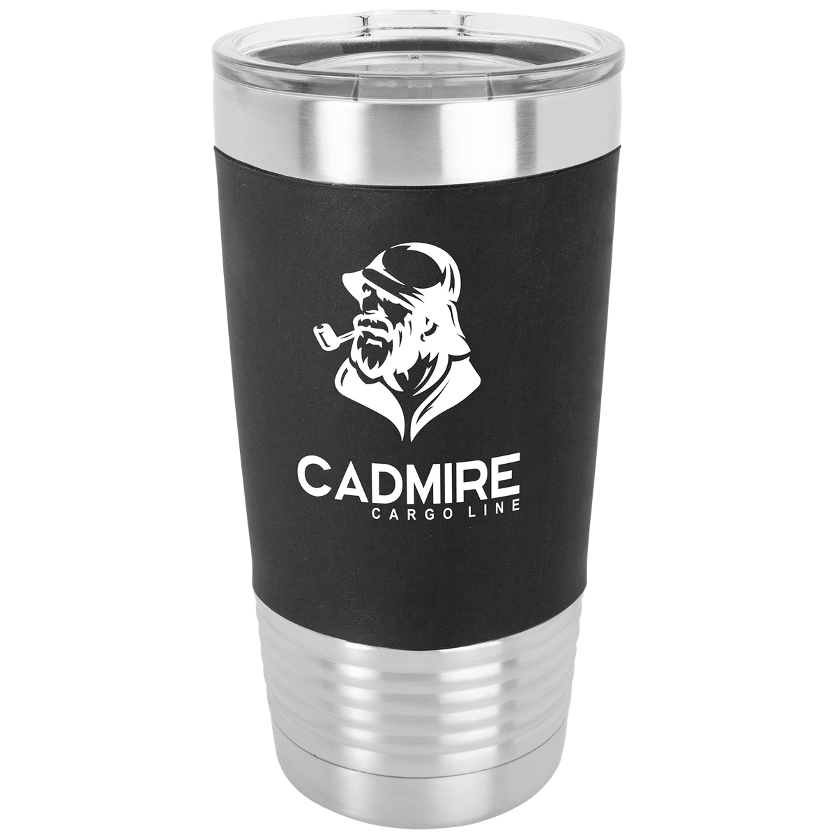 Black White Polar Camel 20 oz. Tumbler with Silicone Grip and Clear Lid