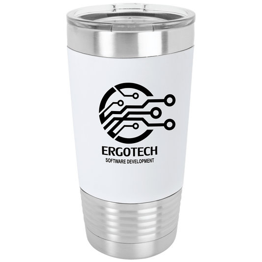 White Black 20 oz. Polar Camel Tumbler with Silicone Grip and Clear Lid