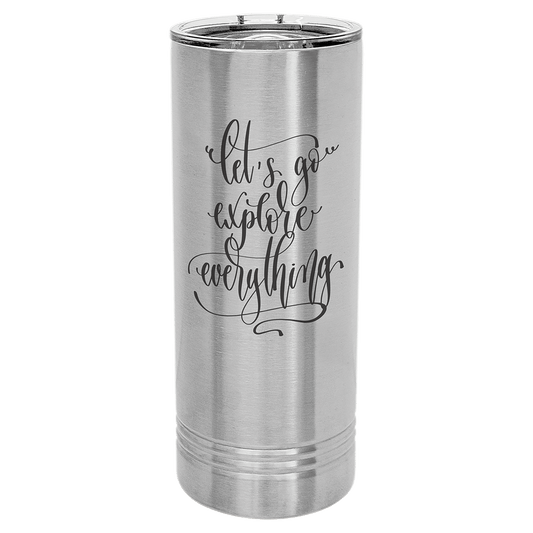Stainless Steel Polar Camel 22 oz. Skinny Tumbler with Slider Lid
