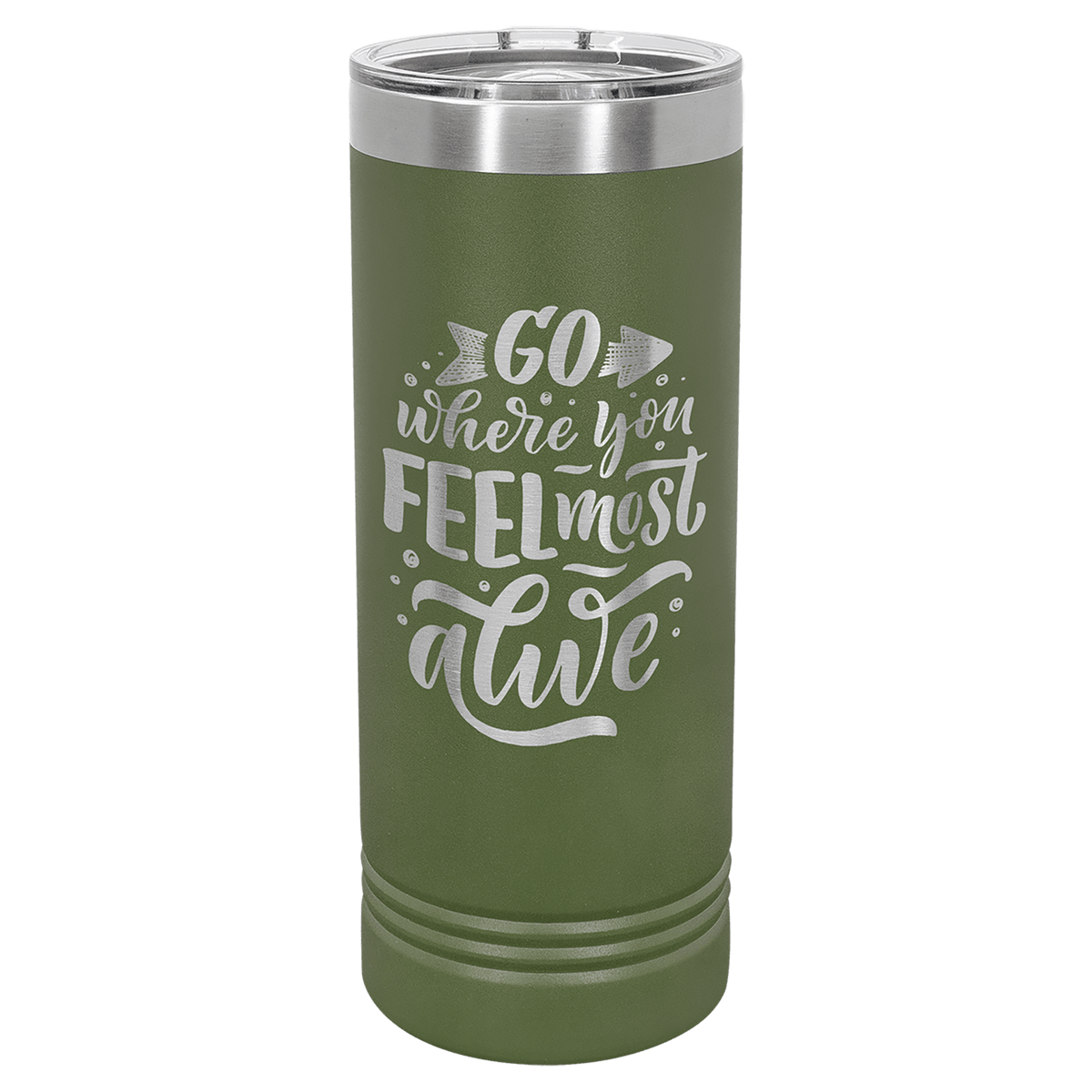 Olive Green Polar Camel 22 oz. Skinny Tumbler with Slider Lid