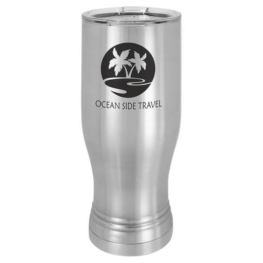 Stainless Steel Polar Camel 20 oz Pilsner with Clear Lid
