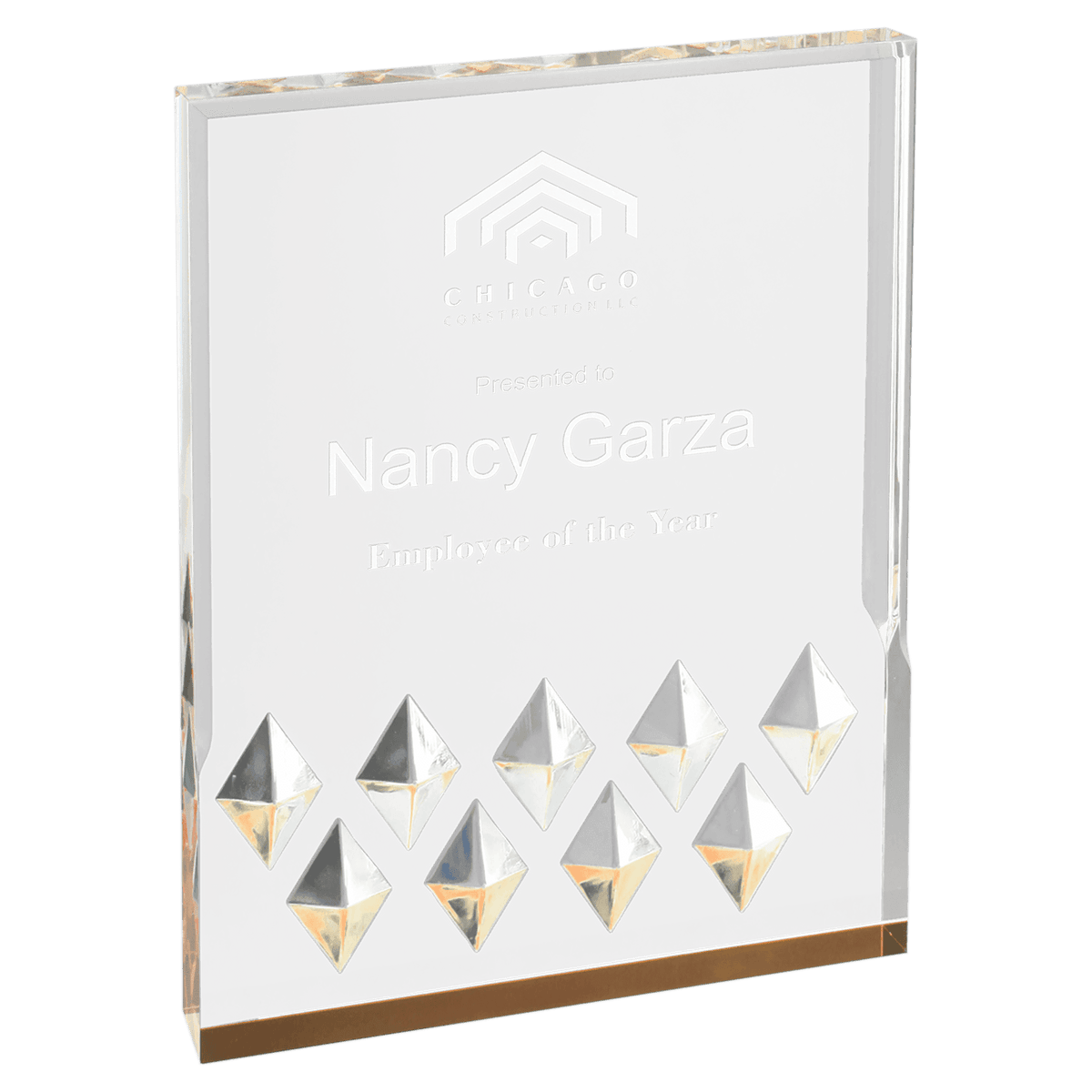 4" x 6" Gold Diamond Mirage Acrylic Award