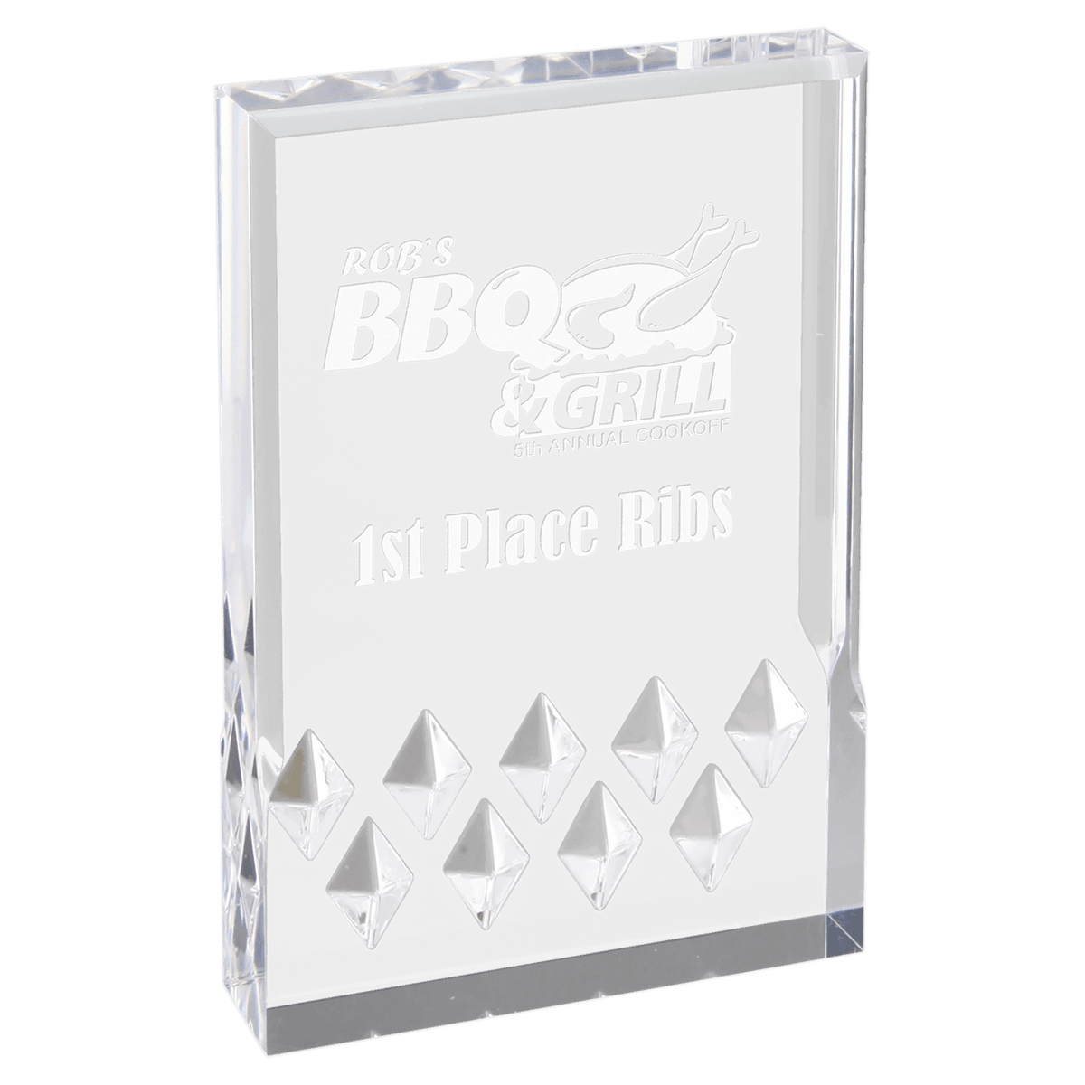 6" x 8" Silver Diamond Mirage Acrylic Award
