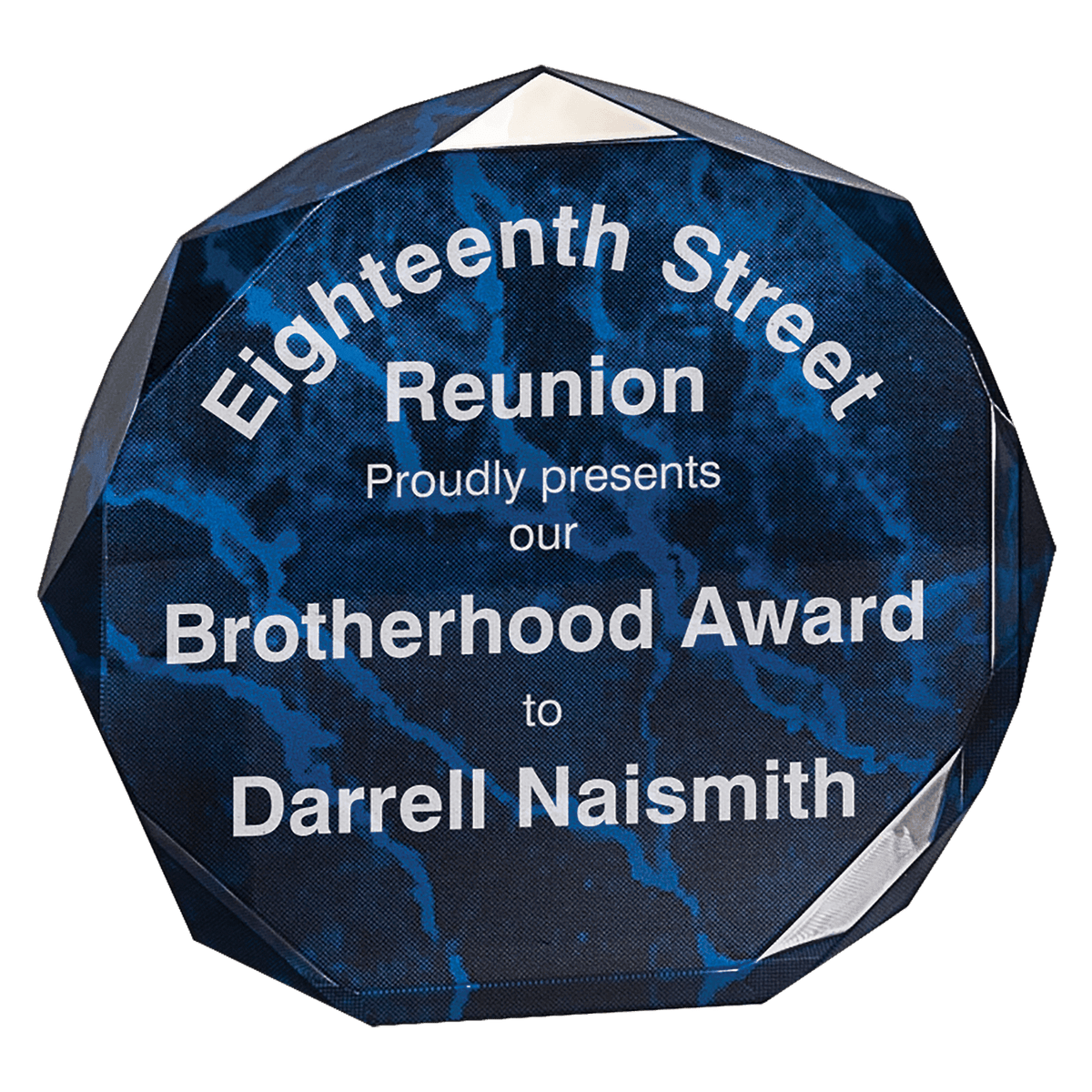 5" 5" Blue Marble Octagon Award Acrylic