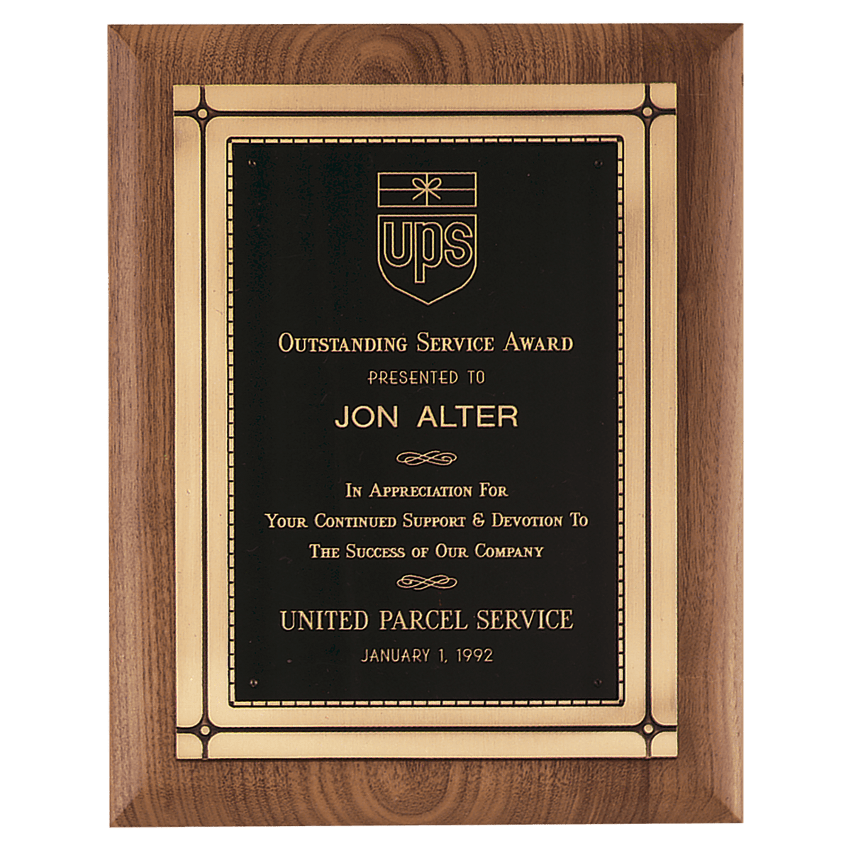 11" x 14" American Walnut Plaque with Antique Bronze Casting & High Quality Phoenix Frame Casting