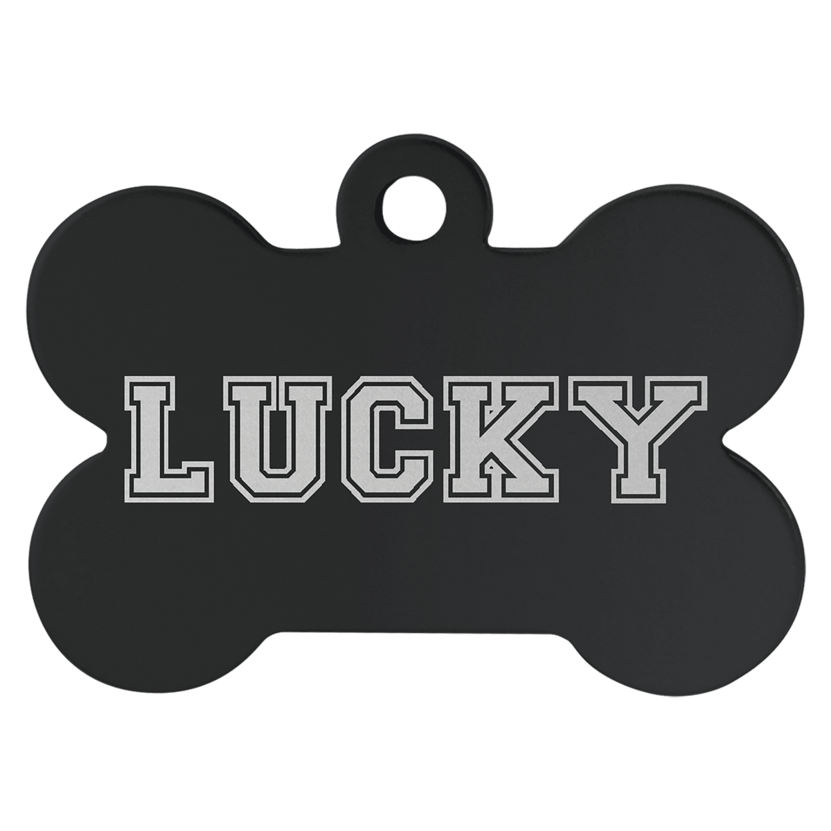 1 1/4" x 3/4" Laserable Anodized Aluminum Bone Pet Tag - Black