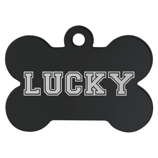 1 1/4" x 3/4" Laserable Anodized Aluminum Bone Pet Tag - Black
