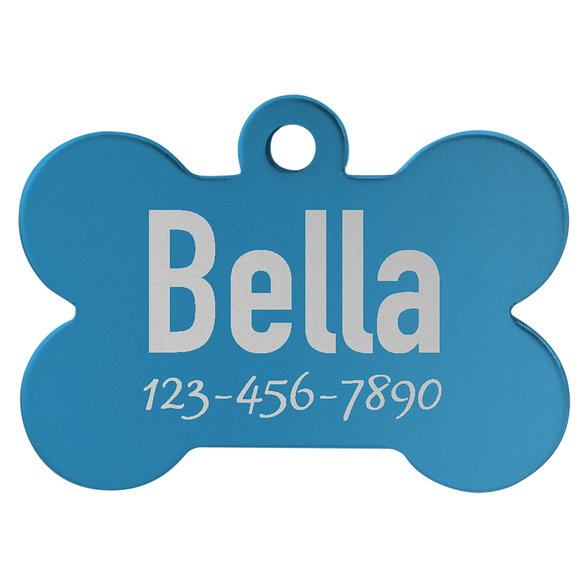 1 1/4" x 3/4" Laserable Anodized Aluminum Bone Pet Tag - Blue