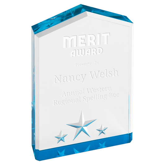 5" Blue Star Point Acrylic Award