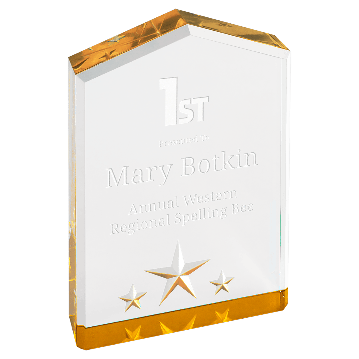 5" Gold Star Point Acrylic Award
