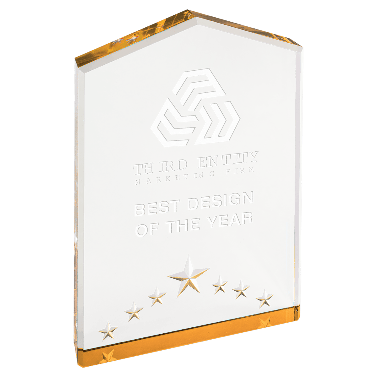 7" Gold Star Point Acrylic Award