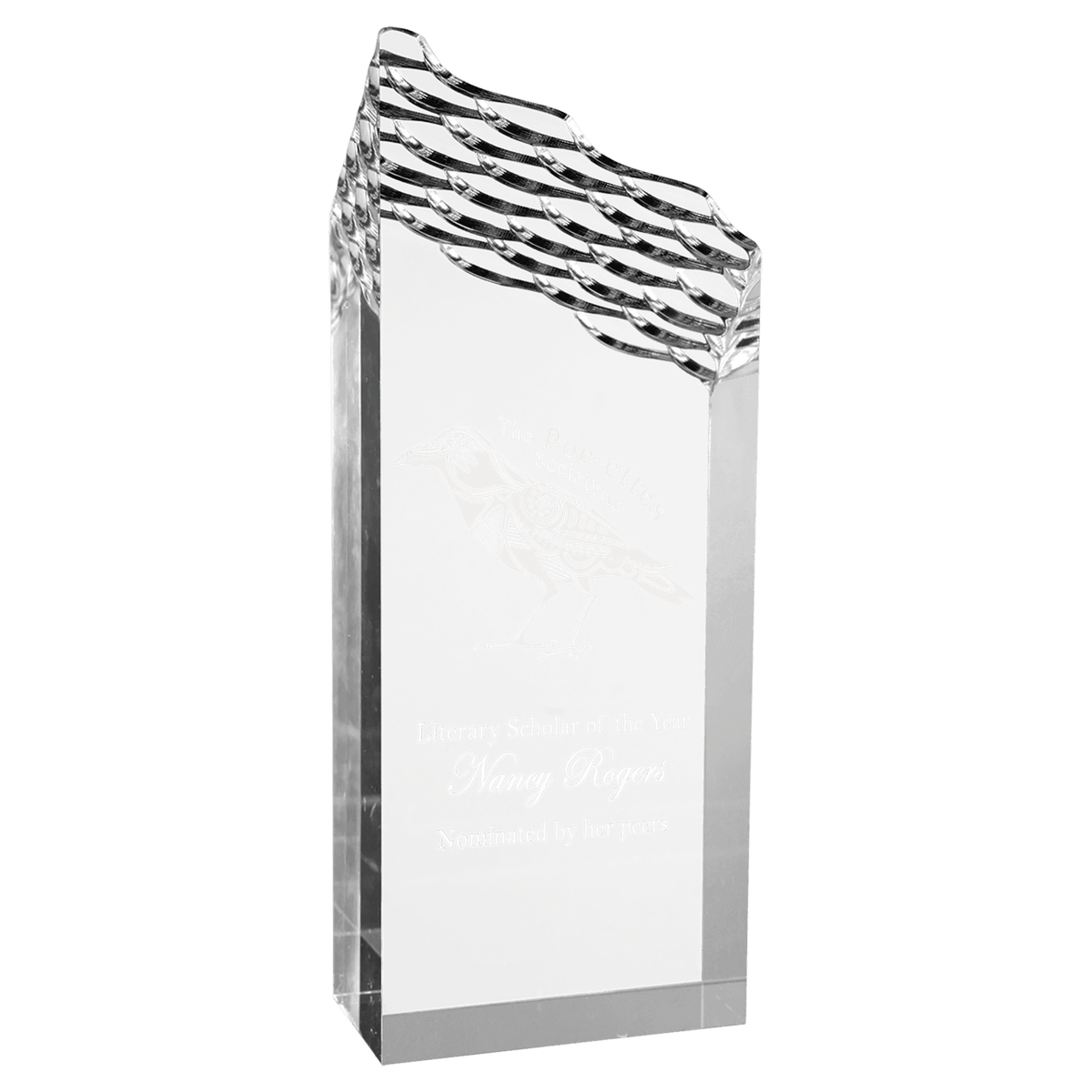 3 1/2" x 9" Silver Riptide Acrylic Award