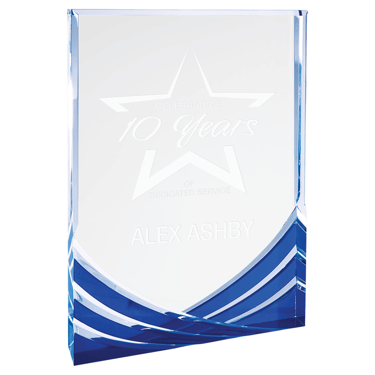6" x 8" Blue Rectangle Soaring Acrylic Award