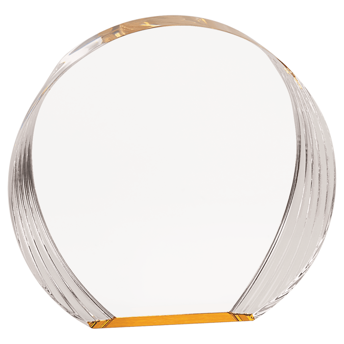 6 1/2" x 6" Gold Round Acrylic Award