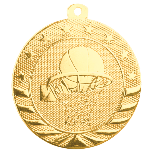 Bright Gold 2" Basketball Starbrite Medal