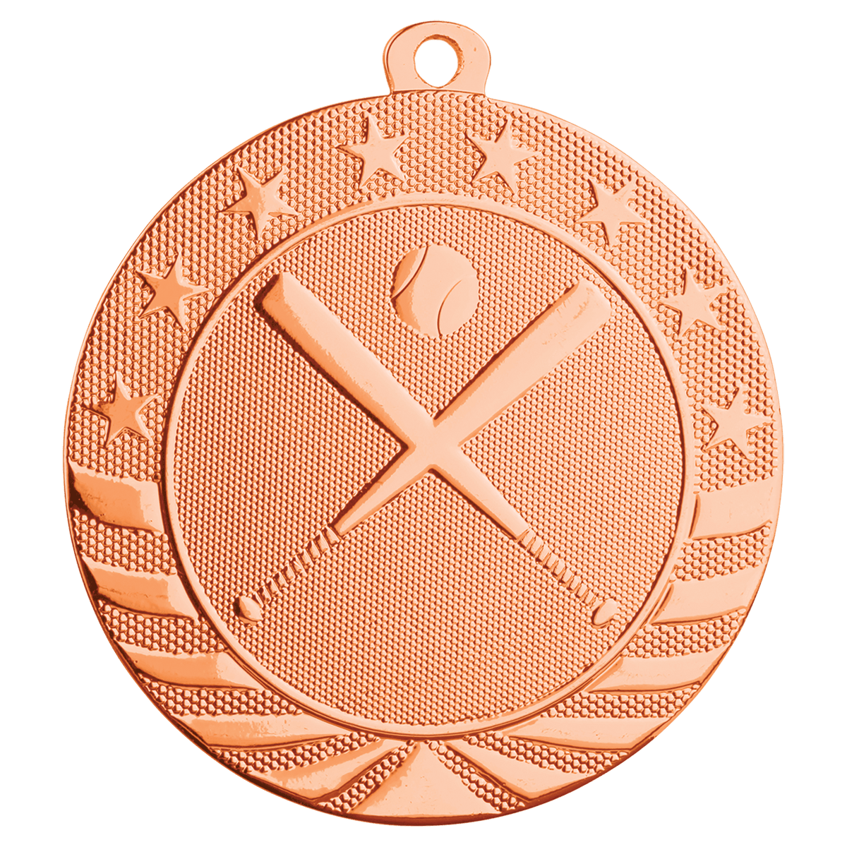 Bright Bronze 2 3/4" Baseball/Softball Starbrite Medal