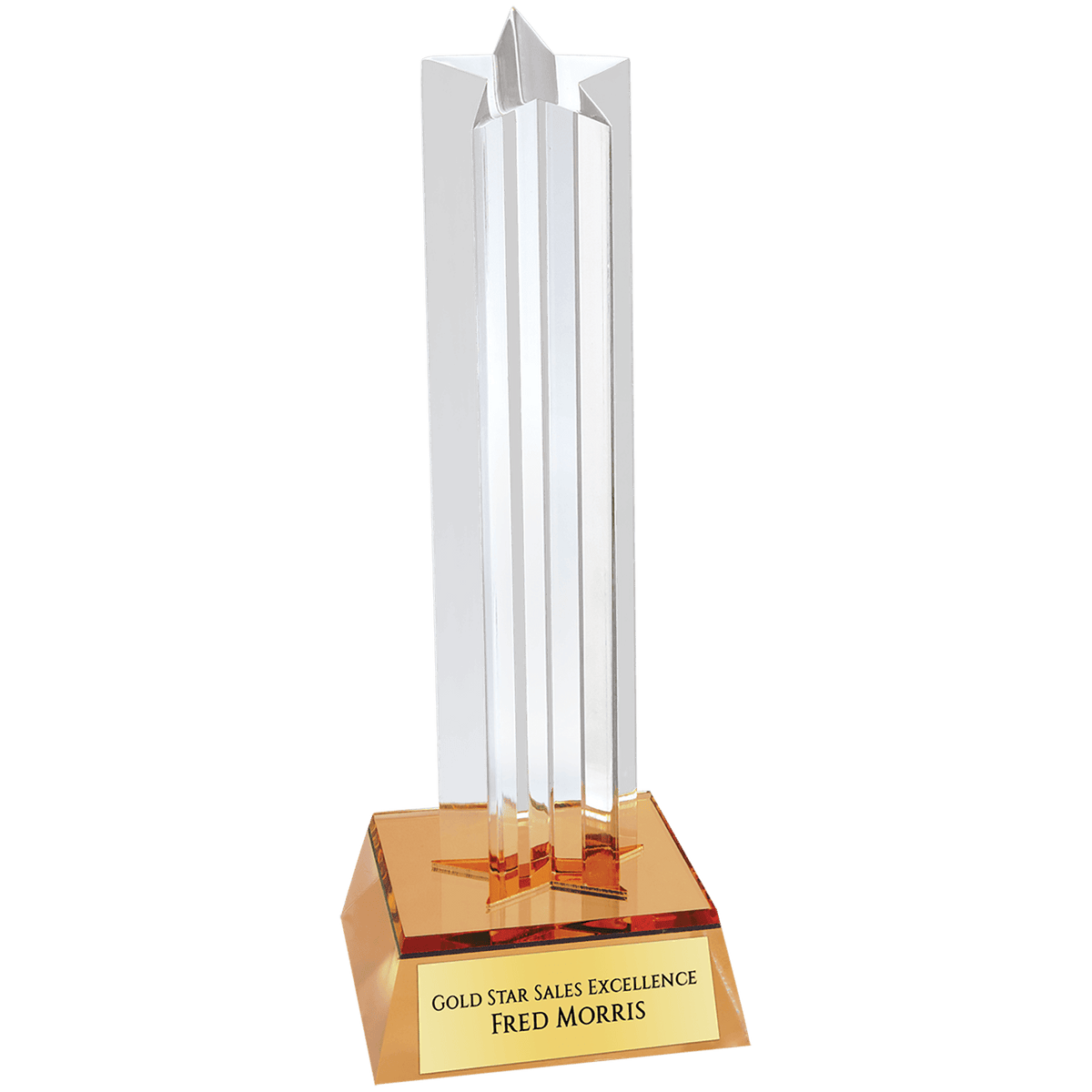 7 1/2" Star Column Acrylic with Gold Base