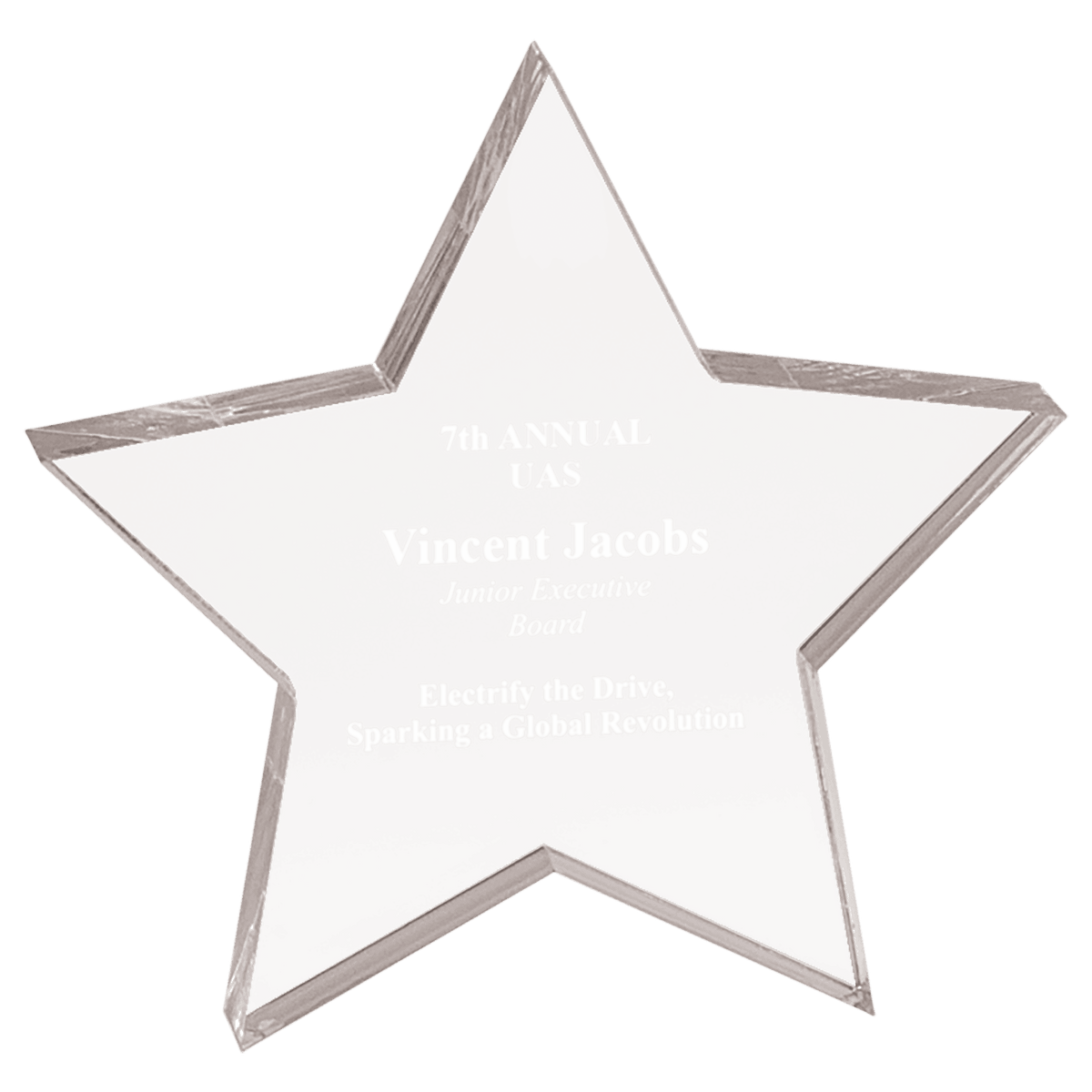 5" x 5" Clear Star Acrylic Paperweight