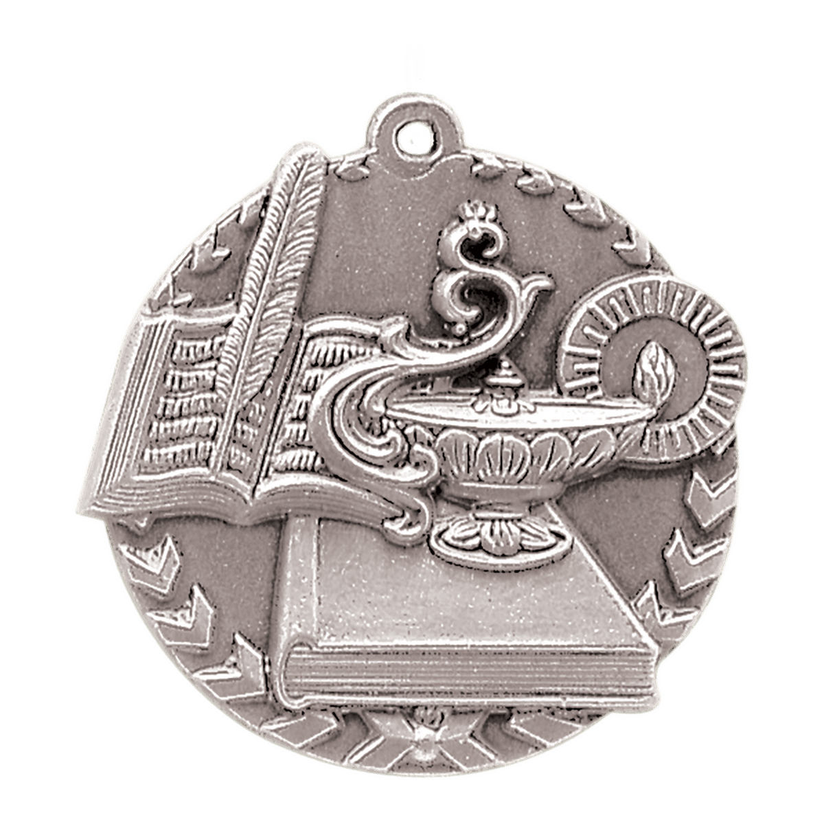 Antique Silver 1 3/4" Lamp of Knowledge Millennium Medal
