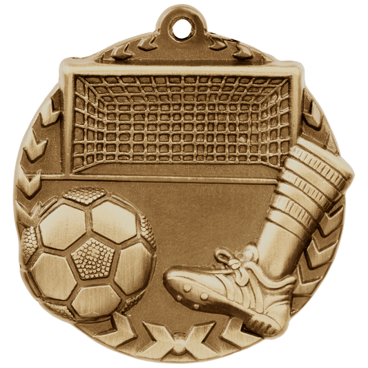 Antique Gold 1 3/4" Soccer Millennium Medal