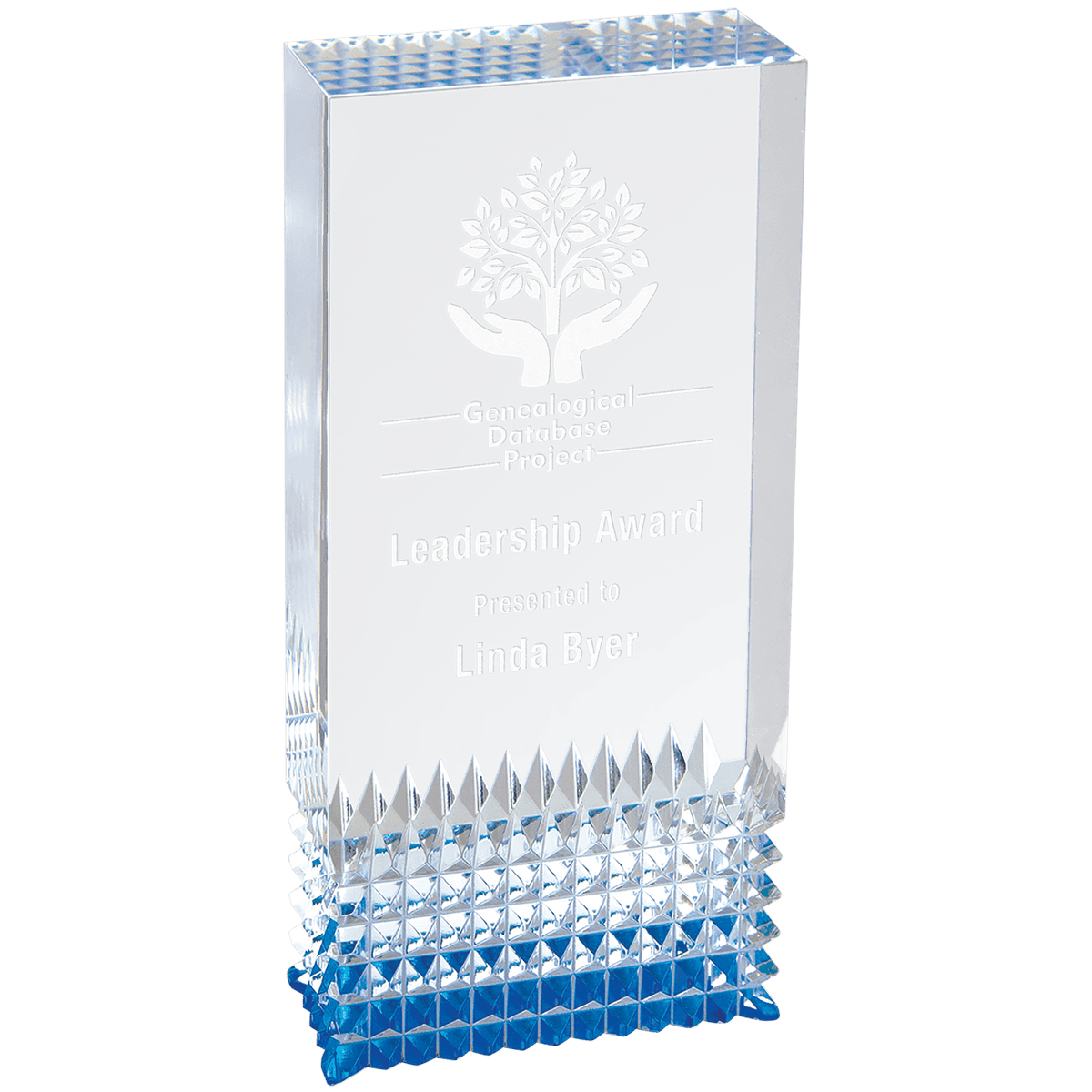 2 3/4" x 6" Blue Tribute Acrylic Award