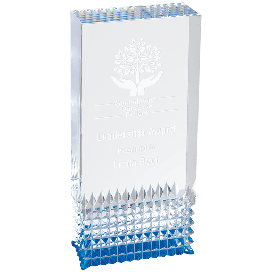 2 3/4" x 6" Blue Tribute Acrylic Award