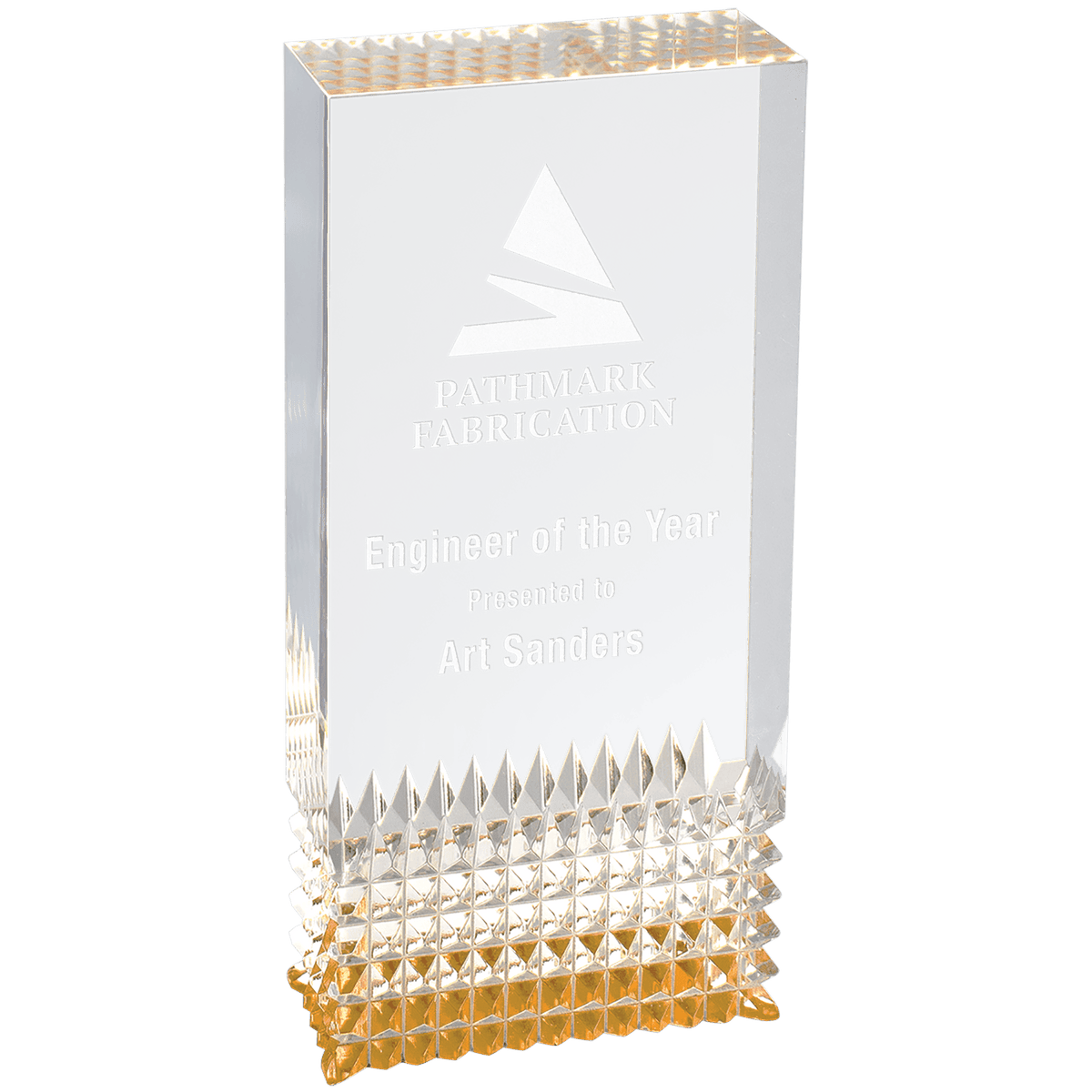 2 3/4" x 6" Gold Tribute Acrylic Award