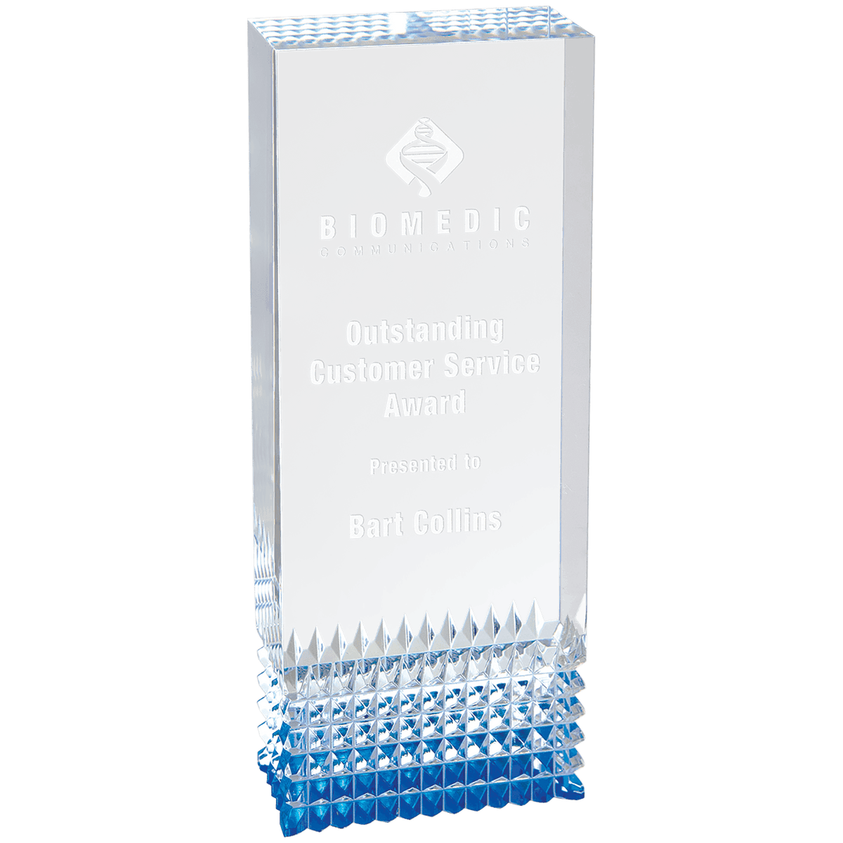 2 3/4" x 7" Blue Tribute Acrylic Award
