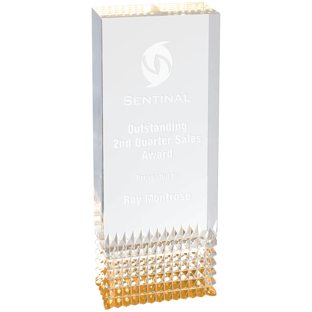 2 3/4" x 7" Gold Tribute Acrylic Award