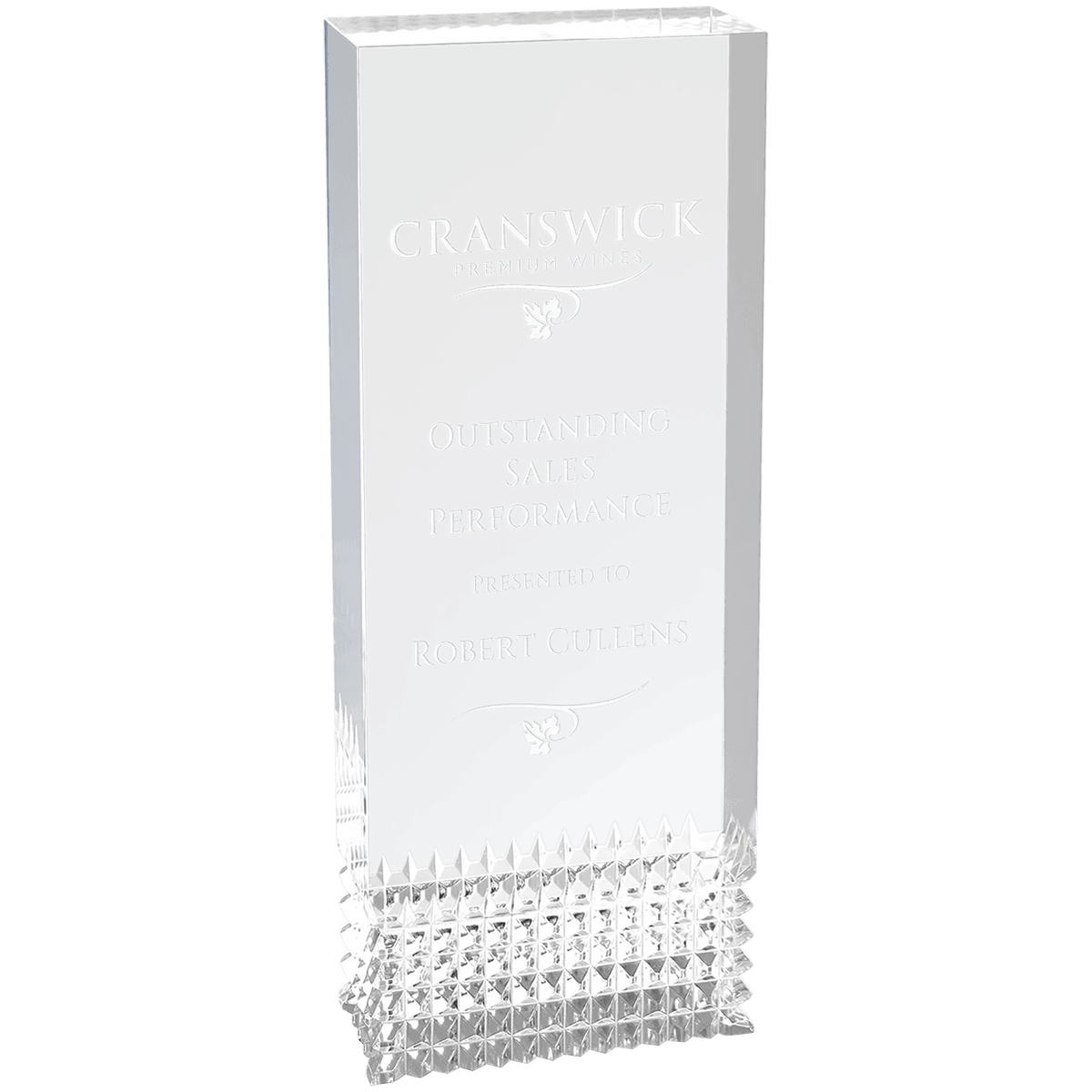 3" x 8" Silver Tribute Acrylic Award
