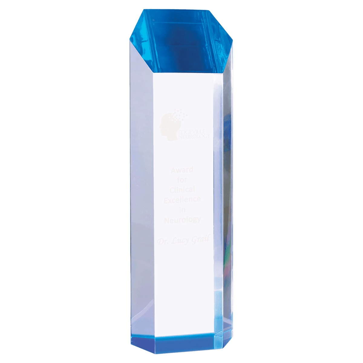 3" x 10" Blue Tower Acrylic Award