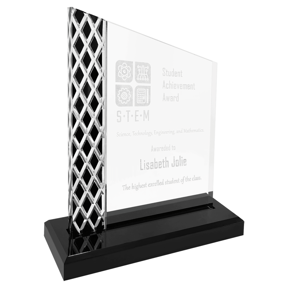 7" Black Unite Diamond Ice Acrylic Award