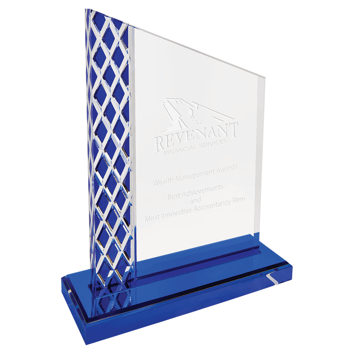 7" Blue Unite Diamond Ice Acrylic Award