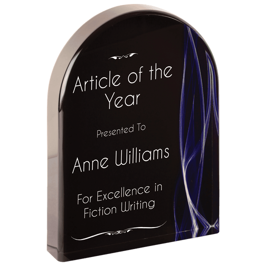 7" Arch Blue Vapor Acrylic Award