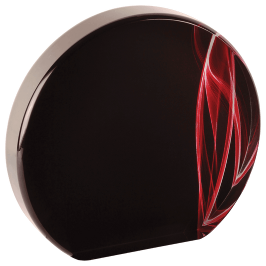 5" Round Red Vapor Acrylic Award
