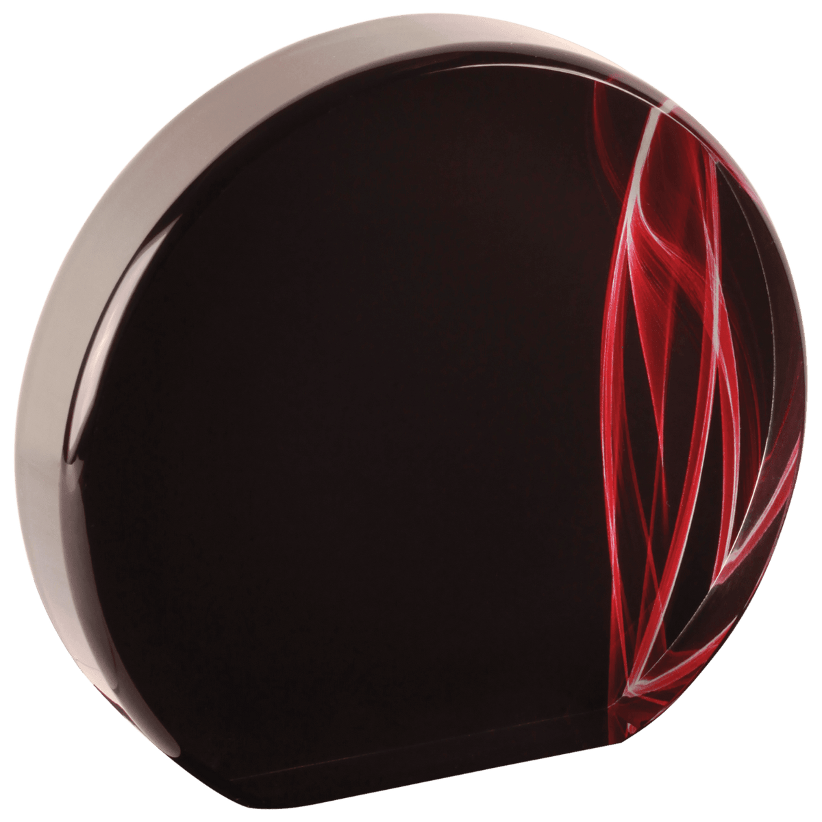 6" Round Red Vapor Acrylic Award